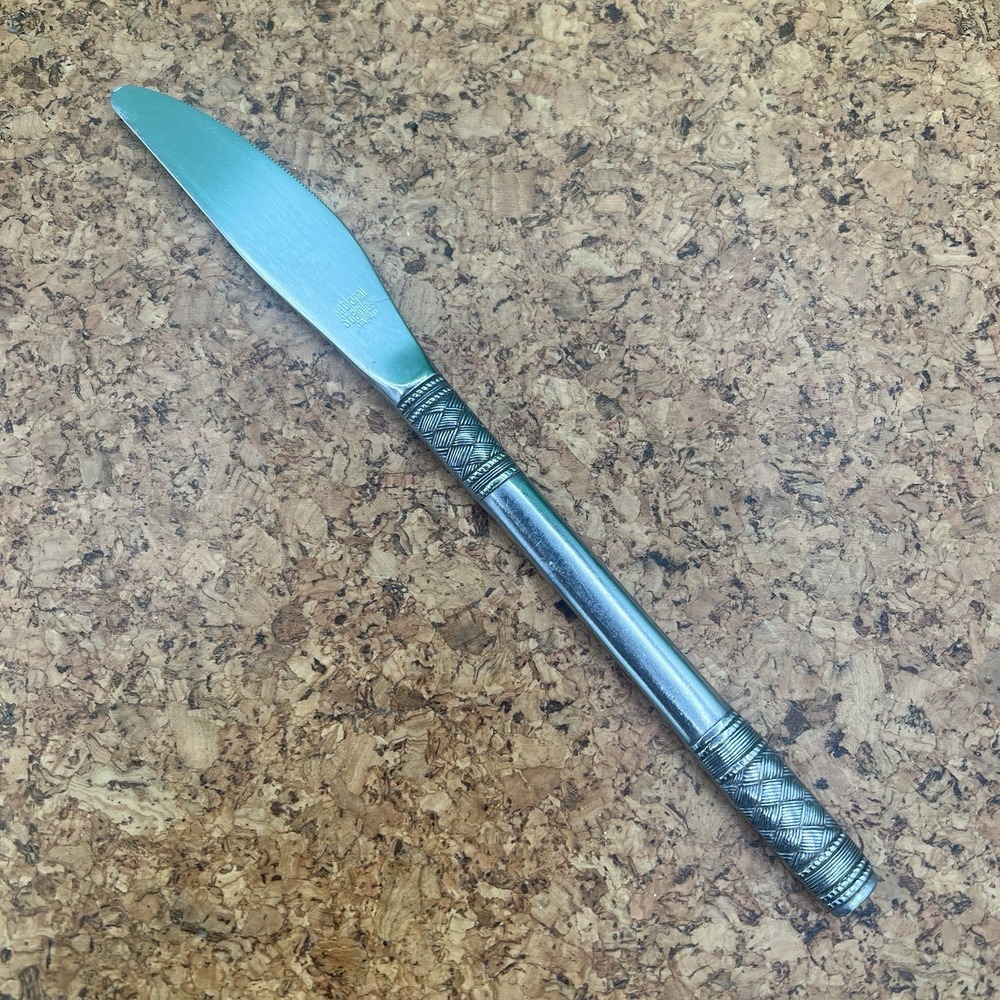 National TRACERY Stainless NS Japan Basket Weave Silverware knife Flatware